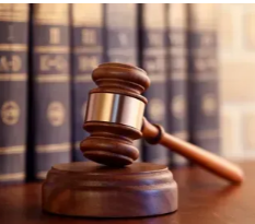 Gavel on law books